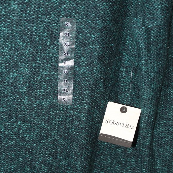 NWT St. John's Bay Knit Blue/Green V-Neck Sweater - Picture 6 of 9